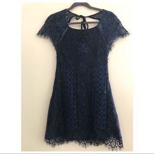 For Love & Lemons navy blue mini dress